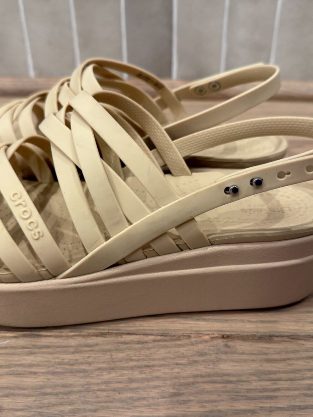 Crocs Women's Brooklyn Strappy Low Wedge Sandal - Picture 2 of 2